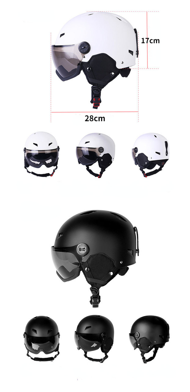 Зимний горнолыжный шлем с защитными очками (визором) для катания на лыжах и сноуборде (B012024) - фото 7 - id-p1829886508