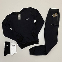 Весенний костюм Nike: свитшот-штаны-2 пары носков Черный 9918к. Хит!