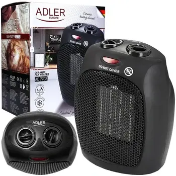 Тепловентилятор Adler AD 7702 — 750/1500 Вт, керамічний, режим охолодження