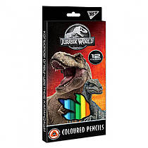 Олівці кольорові YES 12 кольорів Jurassic World трикутні 290651