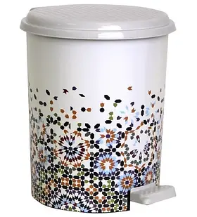 Педальне відро 17 л Elif Plastik з малюнком Мозаїка для утилізації сміття для домашнього використання