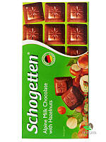 Шоколад Schogetten Alpine Milk Chocolate with Hazelnuts, 100 г (4000607851001)