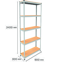 Металлический стеллаж EMBY MRL-2400 ( 900x300) белый/черный