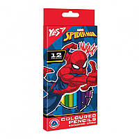 Карандаши цветные YES 12 цветов Marvel.Spiderman треугольные 290667