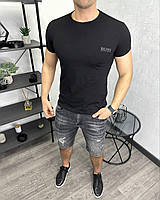 Мужская футболка Hugo Boss H3263 черная