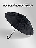 Парасоля 24 спиці 110 см броньована укріплена чоловіча жіноча антивітер / антишторм, фото 7