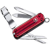 Ніж складаний, мультитул Victorinox Nailclip (65 мм, 8 функцій), червоний прозр. 0.6463T