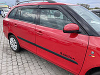 Дефлекторы окон (ветровики) Skoda Fabia II 2007-> 5D Wagon 4шт(HIC)