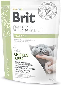 Сухий корм для котів при діабеті з куркою Brit GF Veterinary Diet Diabetes 400 г