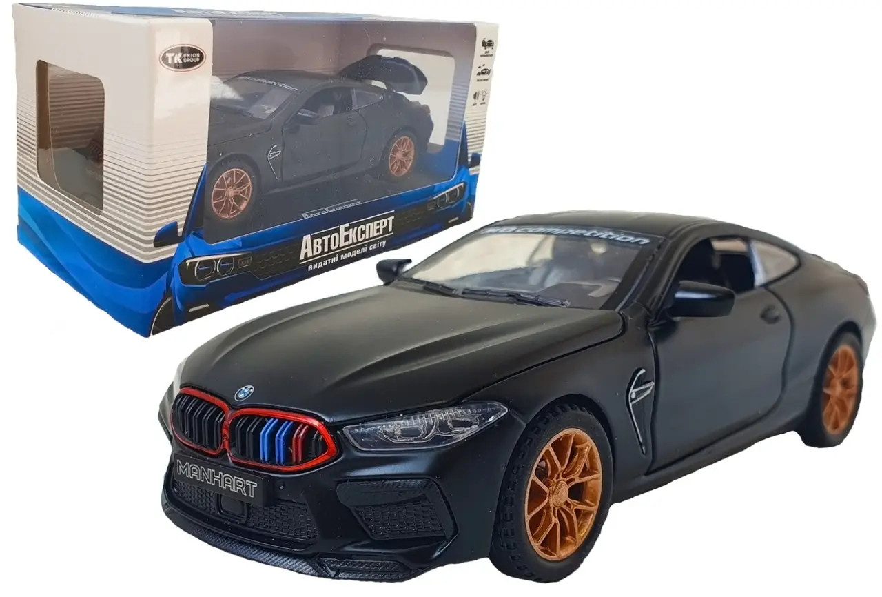 Іграшкова машинка металева BMW M8 competition АвтоЕксперт БМВ, чорний, звук, світло, інерція, відкр. двері, капот, багажник,, фото 1