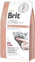 Диетический корм для кошек при заболеваниях почек с яйцом Brit GF Veterinary Diet Renal 2 кг