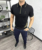 Мужская футболка поло Trussardi H3282 черная M, XXL