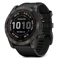 Смарт-часы Garmin Fenix 7X Sapphire Solar Carbon Gray DLC Titanium with Black Band