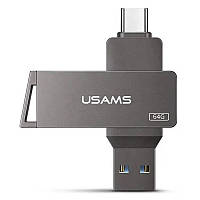 Флеш накопичувач USAMS US-ZB200 Type-C+ USB3.0 Rotatable High Speed Flash Drive 64 Gb