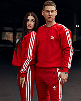 Модный свитшот с лампасами Adidas Красный 9554П. Хит! .Хит!