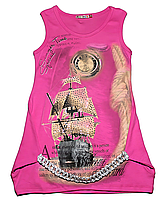 Туніка для дівчинки з трикотажу "Корабель" (зростання від 128см до 164см)