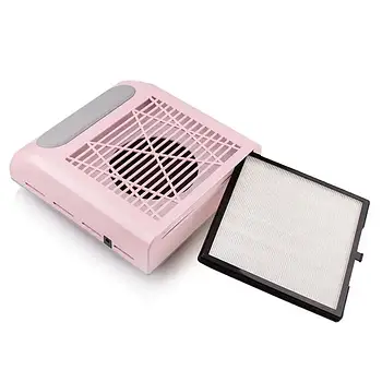 Витяжка для манікюру з нера фільтром 80W SIMEI 858-8 / Професійна витяжка для манікюру Рожева