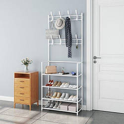 Підлогова вішалка стійка 154х60х29,5см для одягу, з полицями New simple floor clothes rack