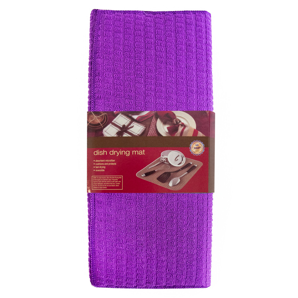 Влаговпитывающий коврик для посуды 38х50см "Dish drying mat" Фиолетовый, подстилка под посуды текстильная (ST) - фото 2 - id-p1830089637