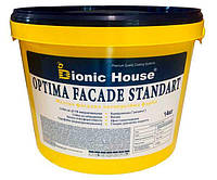 Optima Facade Standard - Зносостійка Акрилова фарба для мінеральних фасадів Bionic-House 14кг Біла будь-який
