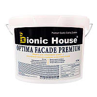 Optima Facade Premium - Зносостійка гідрофобна Акрилова фарба для мінеральних фасадів Bionic-House 4,2кг Біла