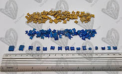 Конденсатори К10-17; К10-23; К10-43, керамічний корпус, розмір-різні, колір жовтий та синій. Ділимо магнітом на магніт і не магніт