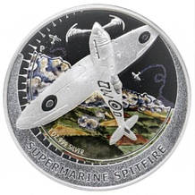 Срібло монета Тувалу 1 долар 2005 Авіація Бойові літаки Супермарин Спітфайр