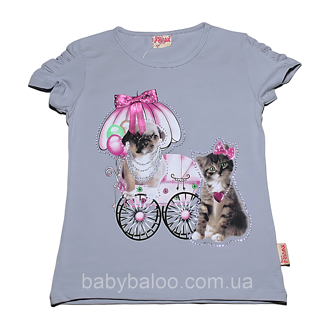 Модна футболка собака з кішкою (від 92 до 110 см)