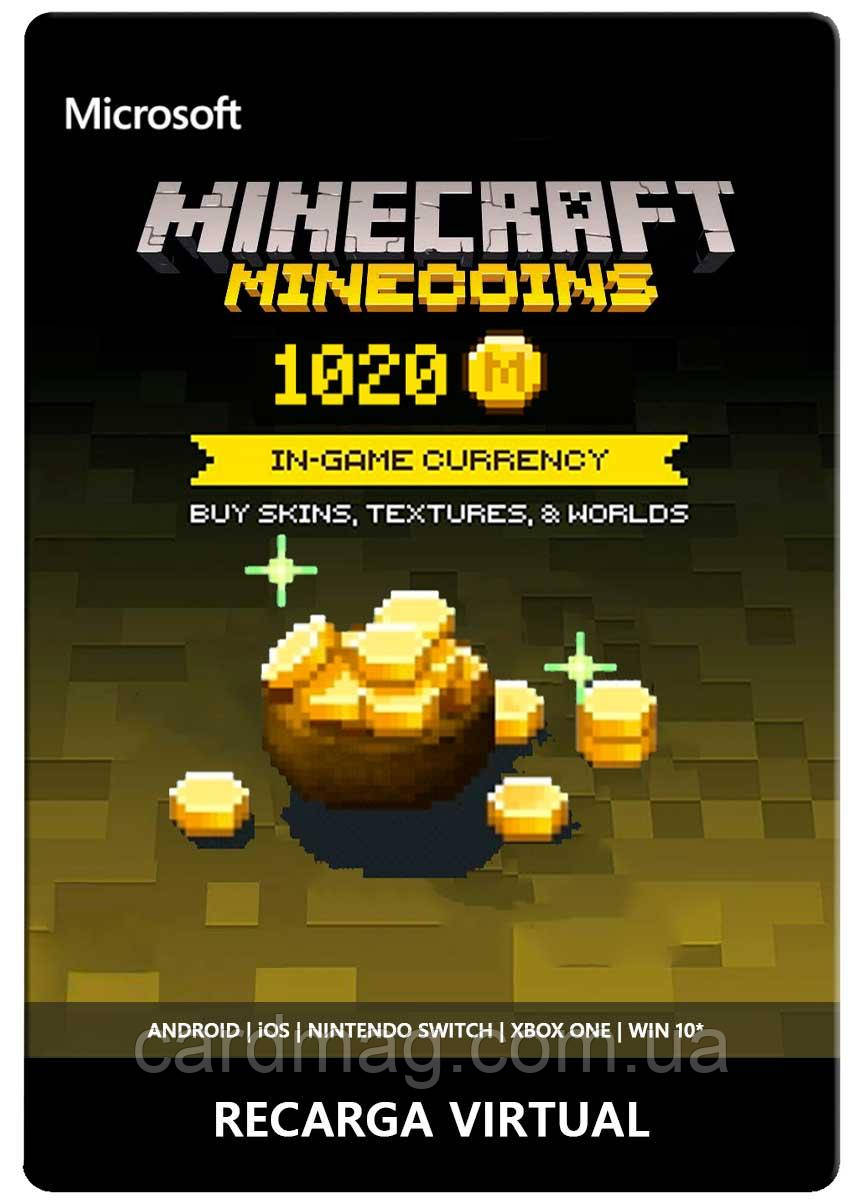 Minecraft Java Bedrock Edition: 1020 Minecoins | Усі регіони