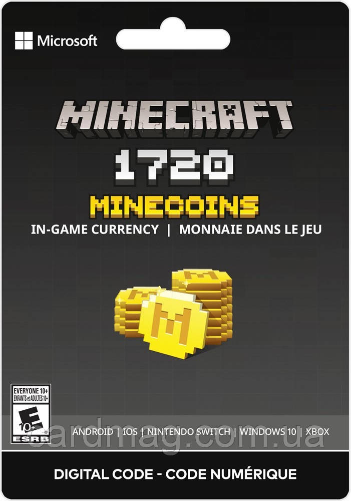 Minecraft Java Bedrock Edition: 1720 Minecoins | Усі регіони