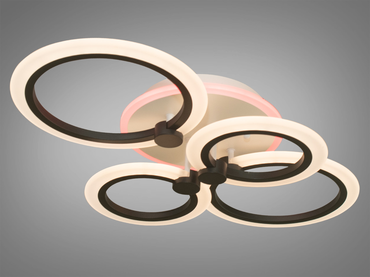 Акрилова LED-люстра з пультом, чорна, 80 W для кухні A8022/4BK LED 3color dimmer