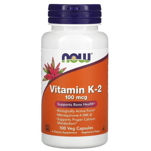 NOW Vitamin K-2 100 mcg 100 капсул, фото 1