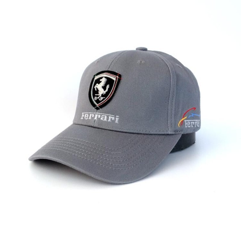Автомобільна кепка Sport Line сірого кольору з лого Ferrari