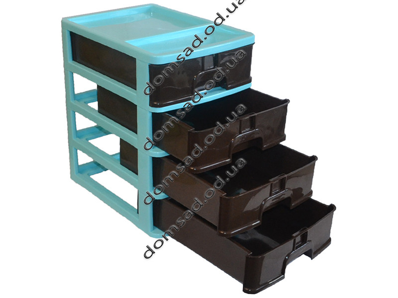 Комод настільний R-Plastic "А4" 4 яруси 35*26*38 см м'ята, фото 1