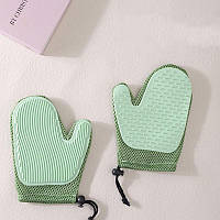 Рукавичка масажна щітка для видалення шерсті кішок і собак із захистом від подряпин 159 Зелений