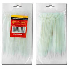 Хомут пластиковий 3,6*200 мм (100 шт./пач.), білий INTERTOOL TC-3620