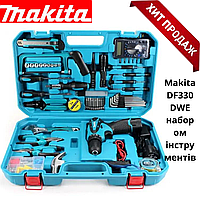 Шуруповерт Makita DF330DWE 12V 2A/h Li-Ion аккумуляторная дрель с большим набором инструментов Макита bs