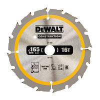 Диск пильный DeWALT CONSTRUCTION 165 х 20 мм, 16z (ATB), 20 градусов (DT1948) - Топ Продаж!
