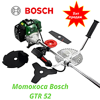 Мотокоса Bosch GTR 52 бензиновый триммер бензокоса двухтактная Бош комплектация ЭКО 5.2 кВт 2х тактный bs