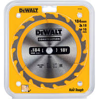 Диск пильный DeWALT СONSTRUCTION, 184 х 16 мм, 18 z, АТВ, 20 градусов (DT1938)