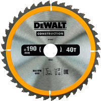 Диск пильный DeWALT СONSTRUCTION , 190 х 30 мм, 40 z, АТВ, 10 градусов (DT1945) - Вища Якість та Гарантія!