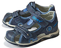 Шкіряні босоніжки ортопедичні сандалі клібі clibee літнє взуття для хлопчика 187 сині. Розмір 31