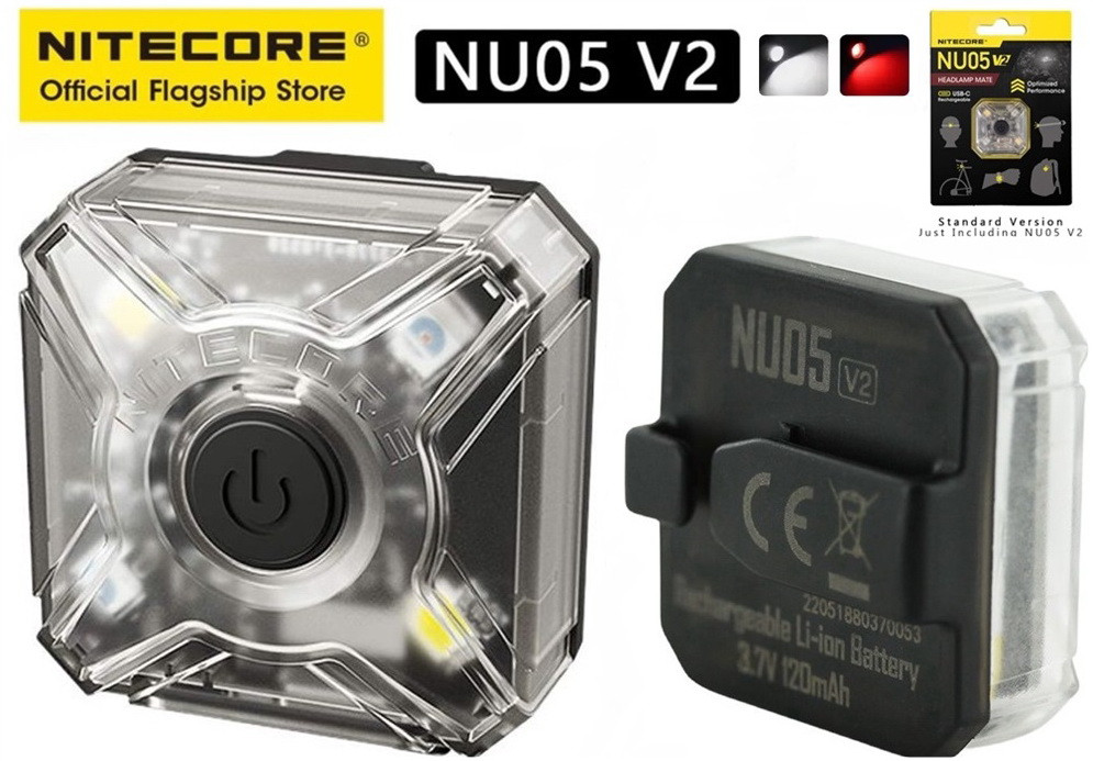 NITECORE NU05 v2 сигнальний ліхтар з кліпсою (USB Type-C, IP66, Red light, 40LM, 47 годин)