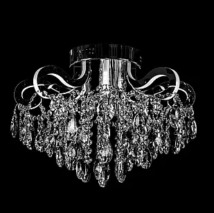 Кришталева люстра на 3 лампи Е27 з підсвічуванням та пультом д/у колір хром SM-E2735/3+8/CH/LED