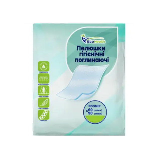 Пелюшки одноразові Ecohealth 90х60 см 5 шт гігієнічні