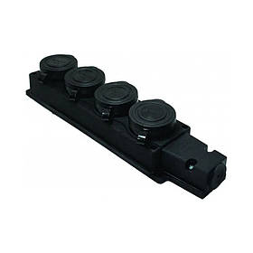 Колодка каучук PROFGROUP однофазна чотиримісна з заземленням 50321