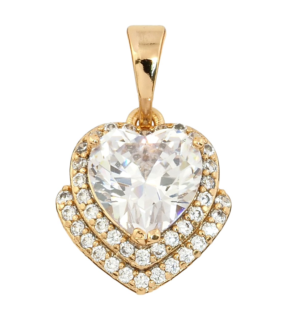 Кулон Xuping Позолота 18K "Кришталеве серце" для ланцюжка до 5мм