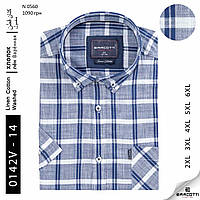 Мужская рубашка (короткий рукав) 3xl 4xl 5xl 6xl большого размера, Barcotti, Турция