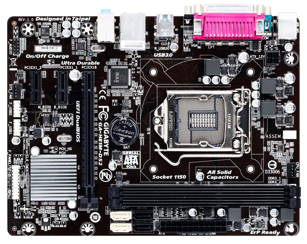 Материнська плата Gigabyte GA-H81M-DS2 (s1150, H81, PCI-Ex16)