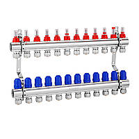 Колектор в зборі Karro на 12 виходів з євроконусами, хромований KR-20160